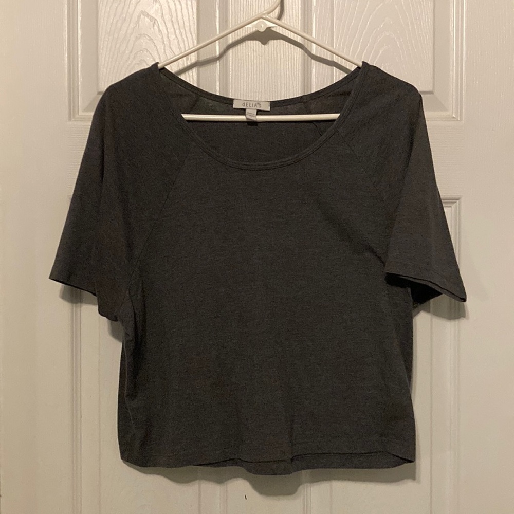 Gray crop top